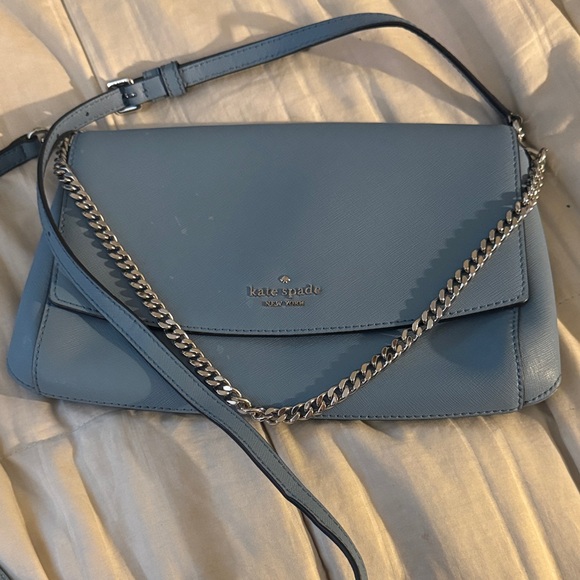 Kate Spade Light Blue Crossbody Bag with Silver Chain - Picture 1 of 4